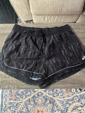 Asics Black Running Shorts with Subtle pattern